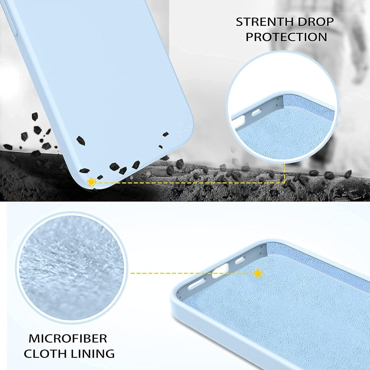 Light Blue Silicone iPhone 13 Pro Max Case Q685724