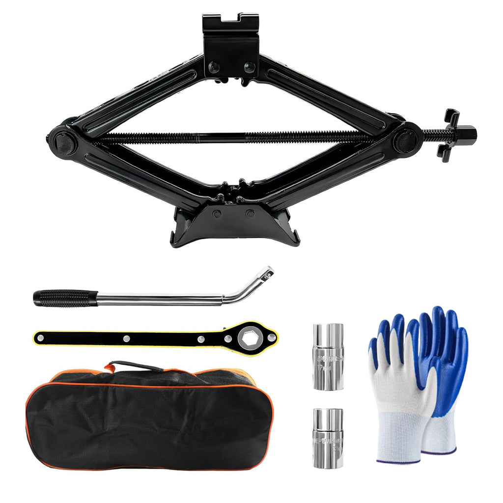 2 Ton Portable Scissor Jack Kit with Lug Wrench Q626