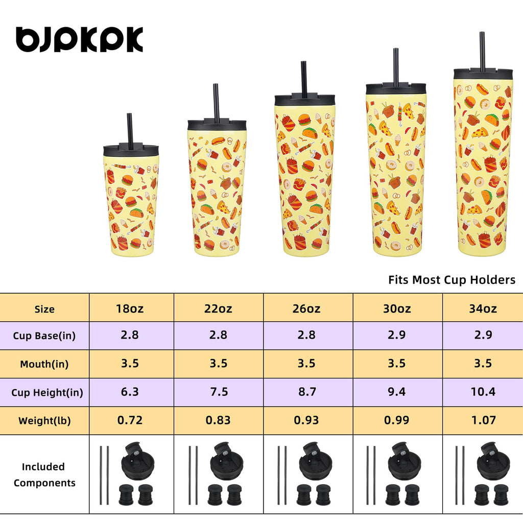 22 oz Insulated Stainless Steel Tumbler with Straw C48229