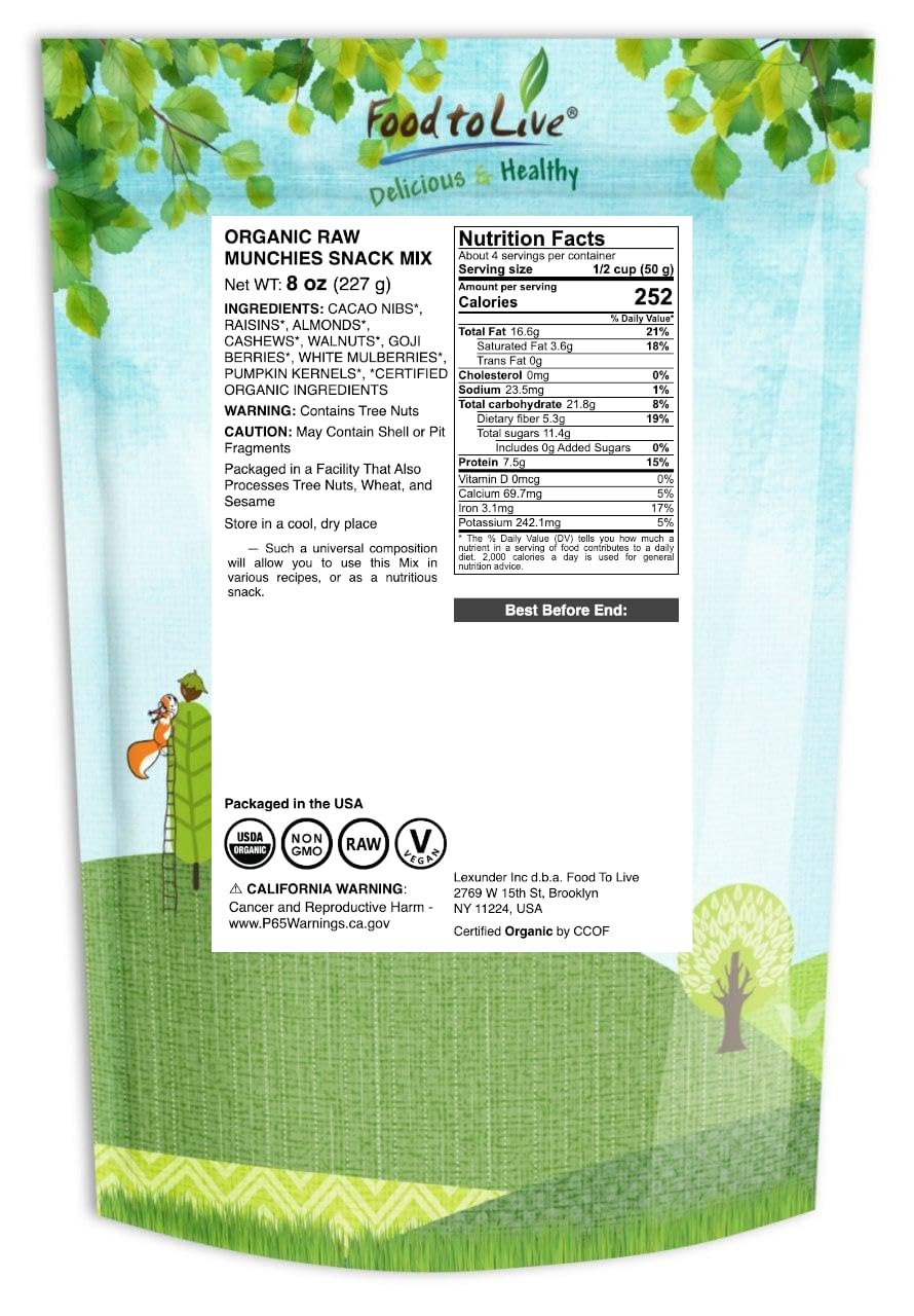 Organic Raw Snack Mix, 8 Ounces Z444