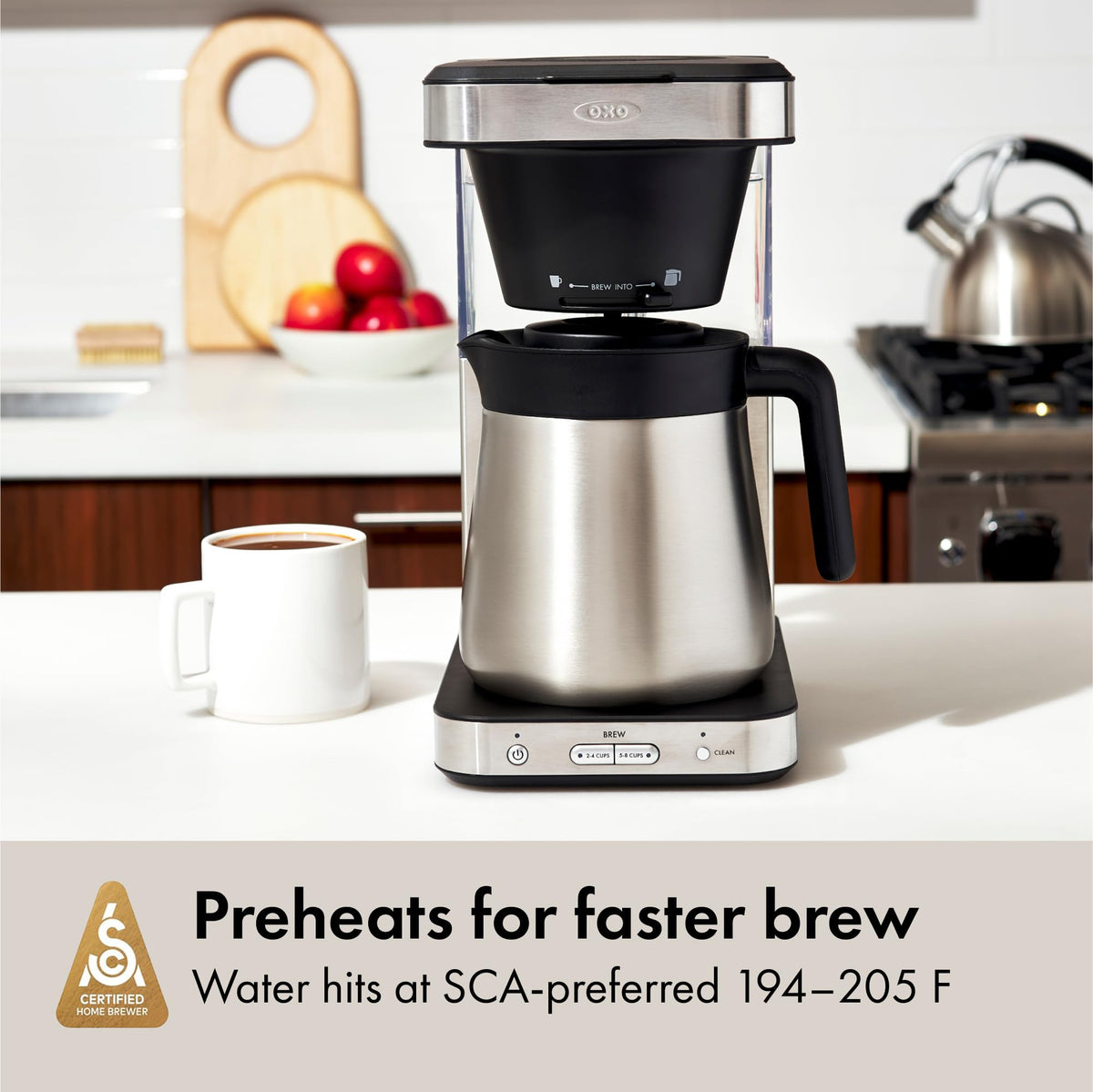 8-Cup Stainless Steel Thermal Carafe Coffee Maker E6336