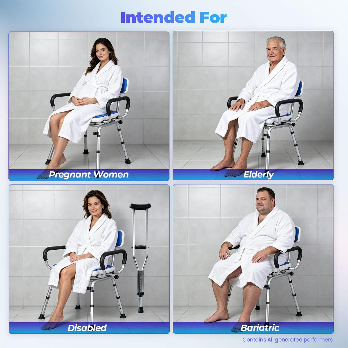 Swivel Shower Chair with Arms and Back B542531