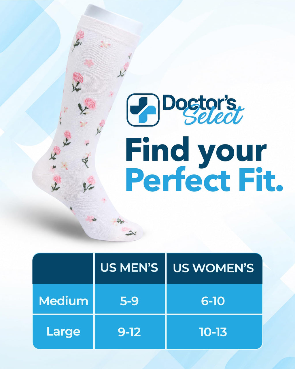 Bamboo Viscose 8-15 mmHg Knee High Compression Socks 3 Pairs W651