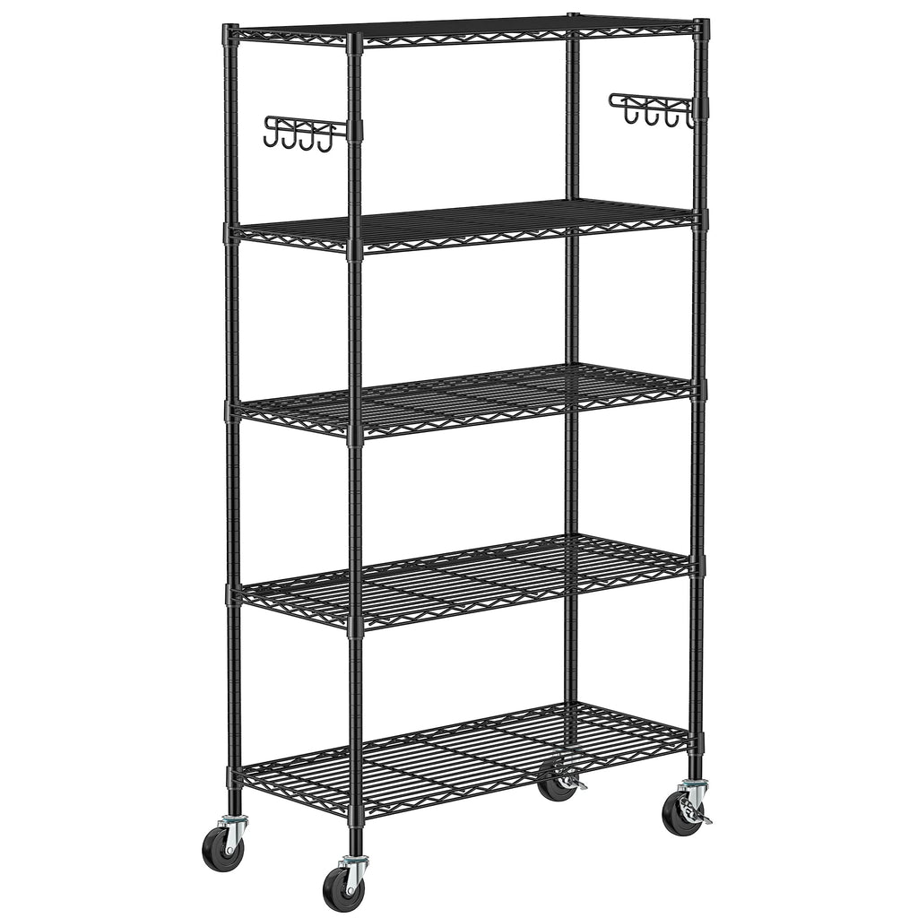 5-Tier Rolling Metal Wire Shelving Unit N6235