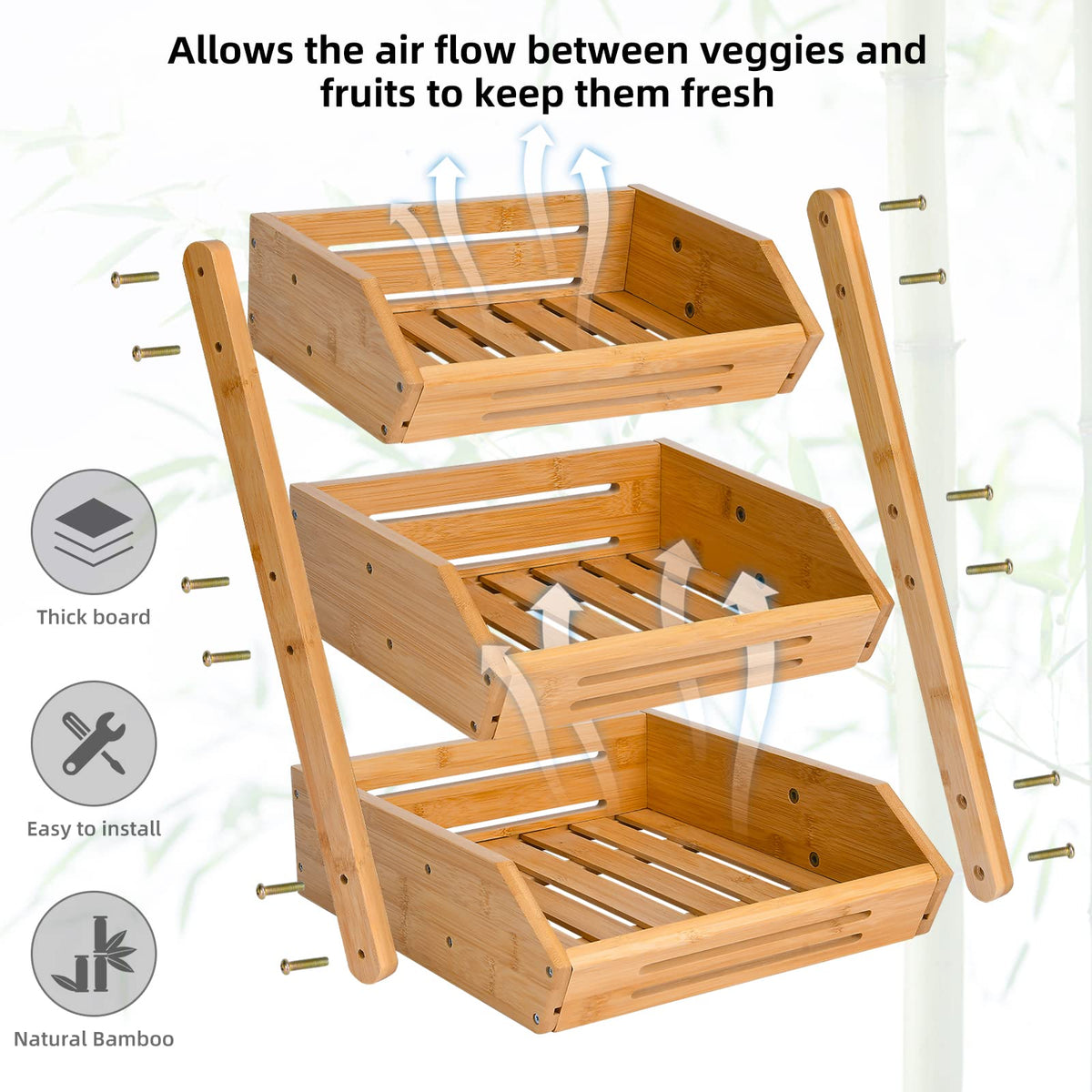 3-Tier Bamboo Fruit Basket L87304