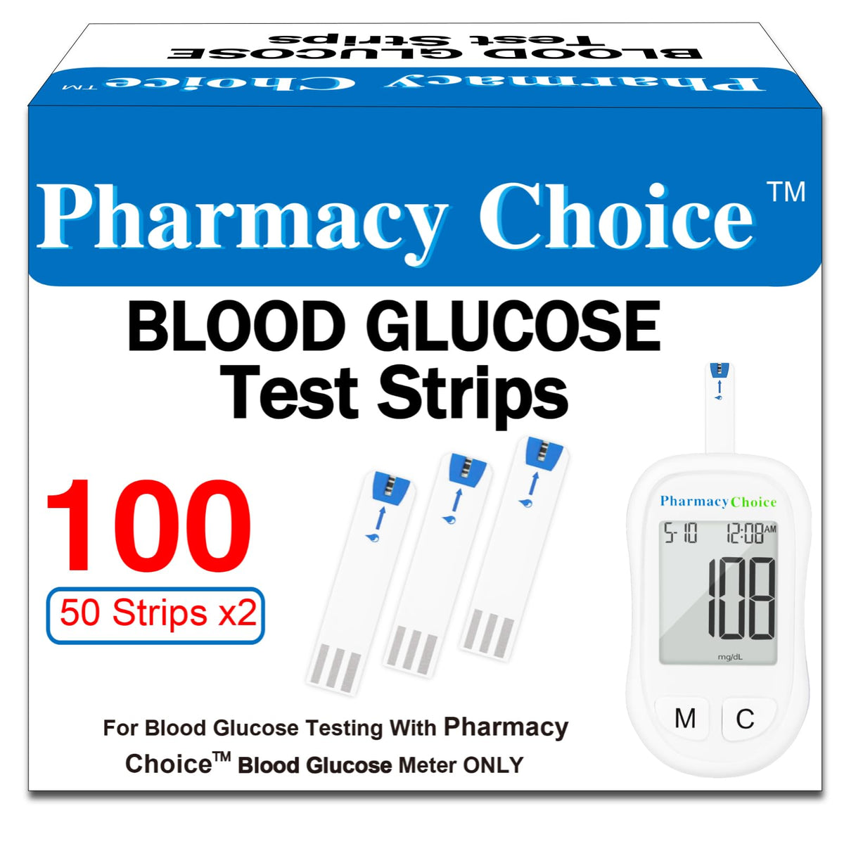 Blood Glucose Test Strips 2 Bottles of 50 Pcs Z420