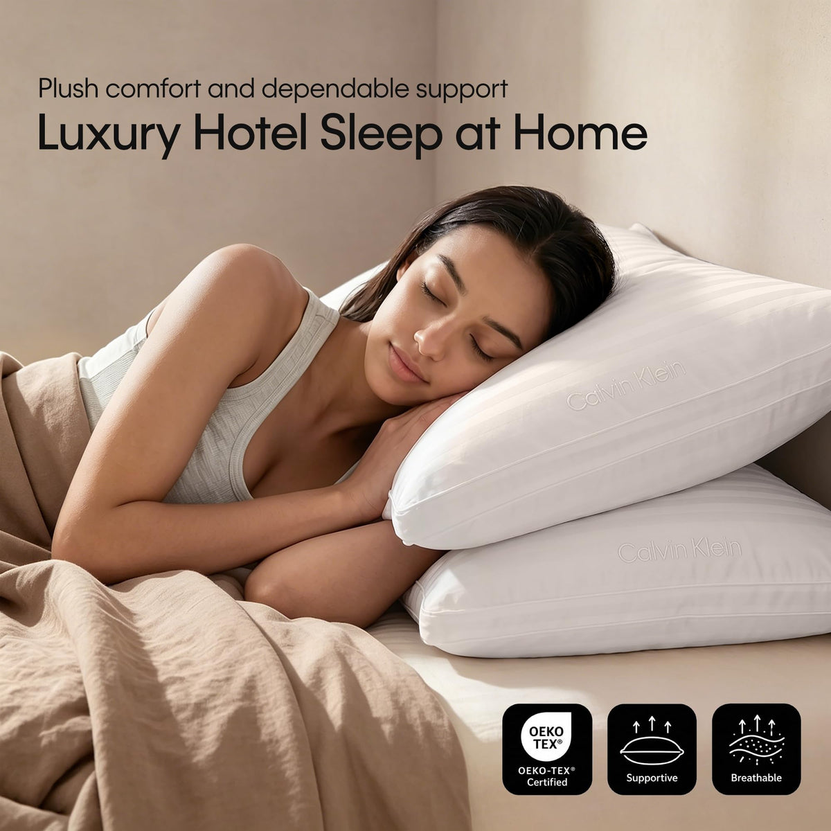 King Size Set of 2 Medium Soft Bed Pillows K974658