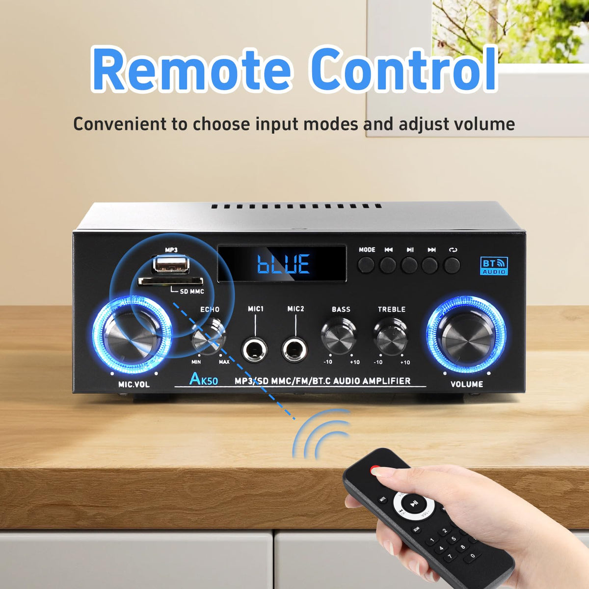 Bluetooth 5.0 2 Channel 400W Stereo Amplifier M10567
