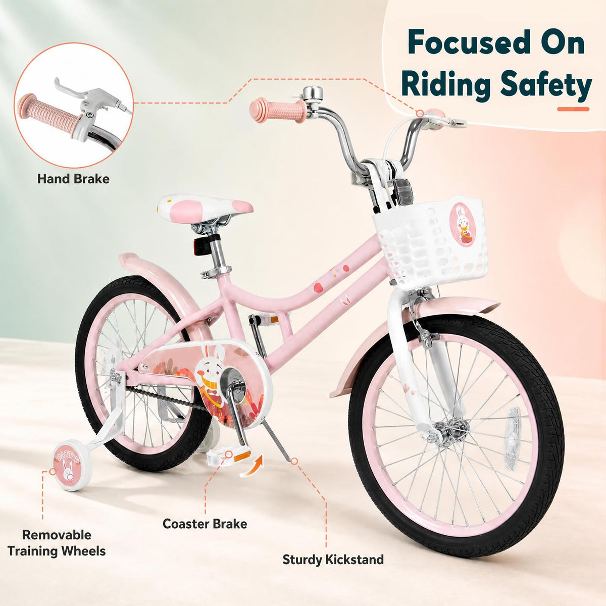18 Inch Girls Bike with Basket W2204
