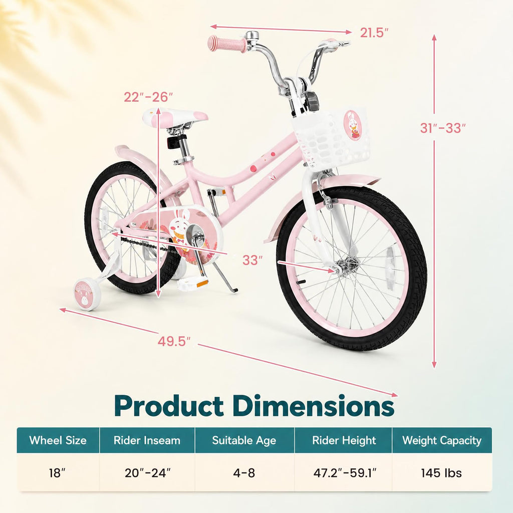18 Inch Girls Bike with Basket W2204