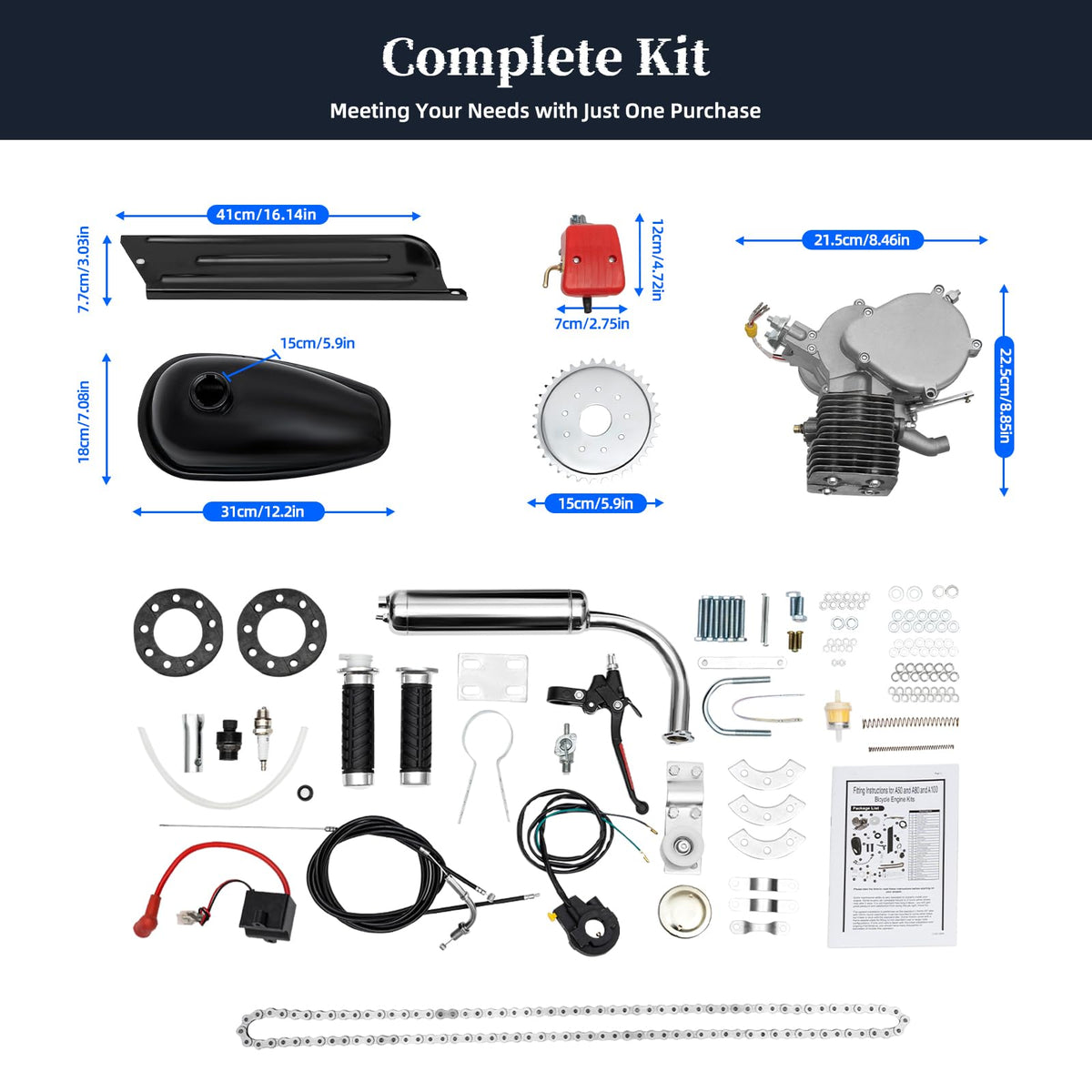 100cc 2 Stroke Bicycle Engine Kit D5091
