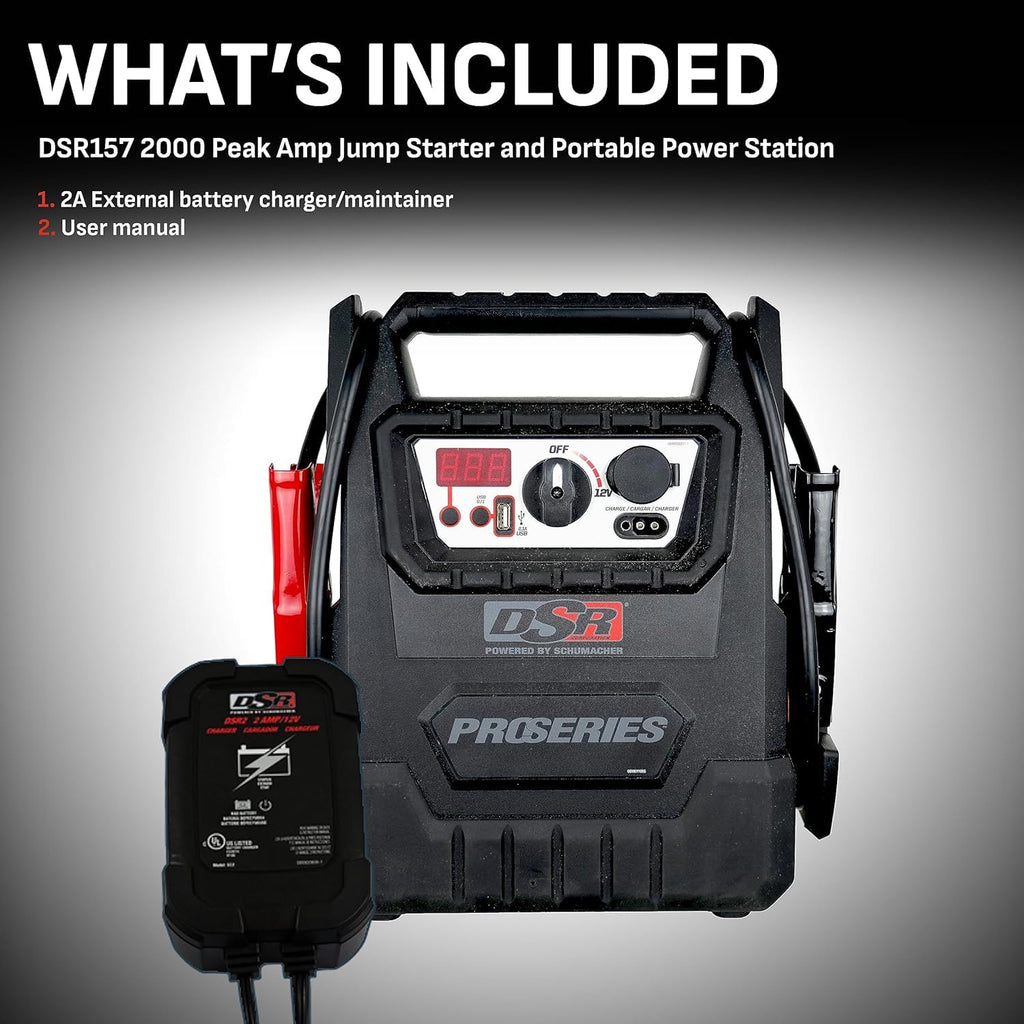 12V 2000 Peak Amps Car Battery Jump Starter Y95458