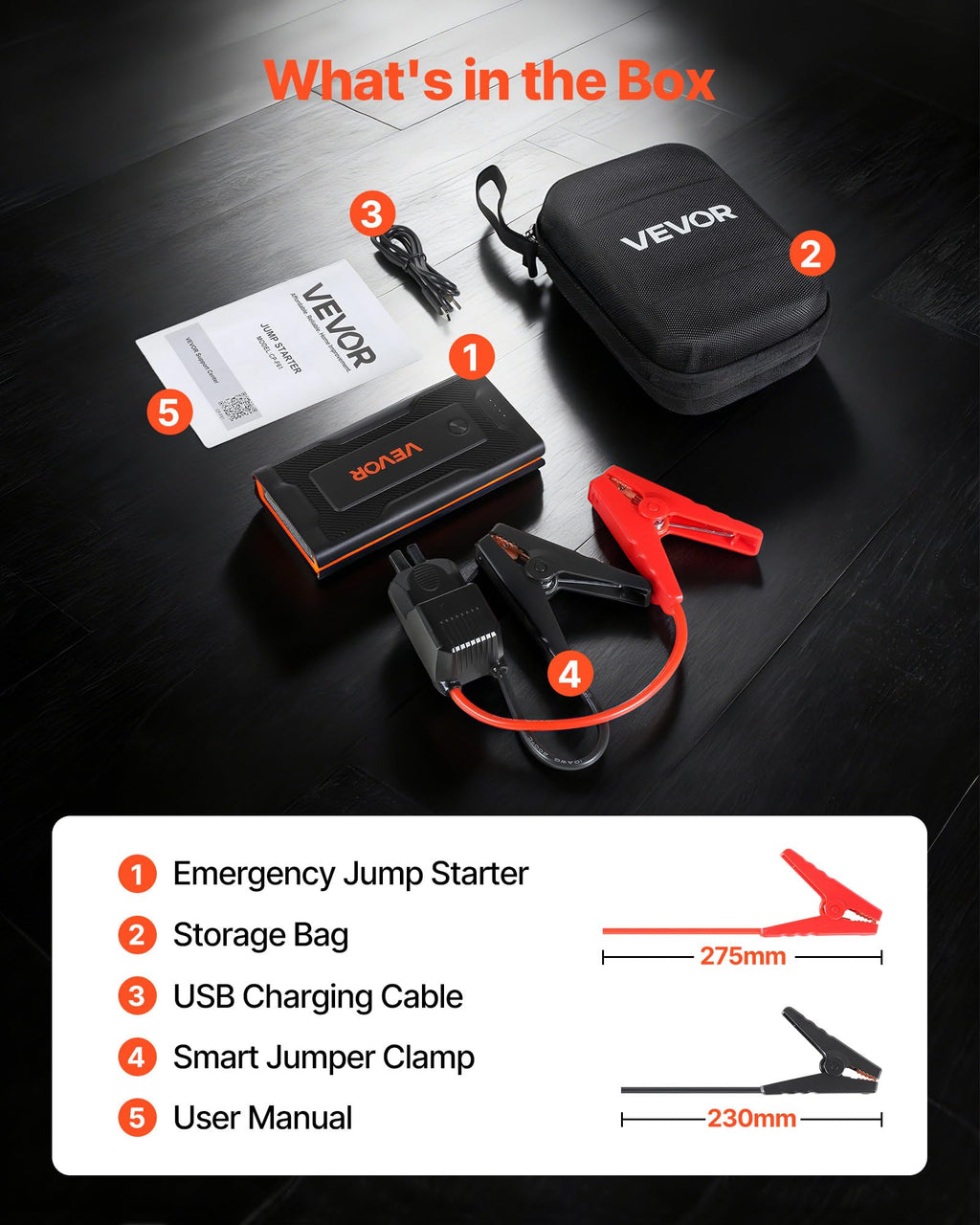 1000A Peak 12V Portable Lithium Jump Starter K6433