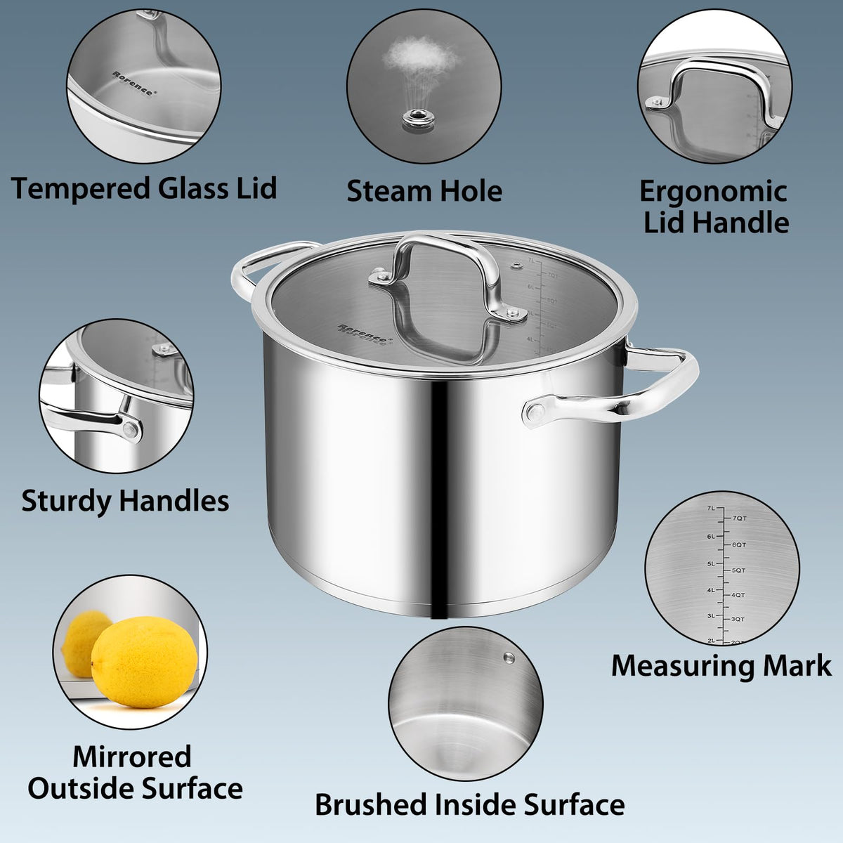 Stainless Steel 8-Quart Stock Pot D68227