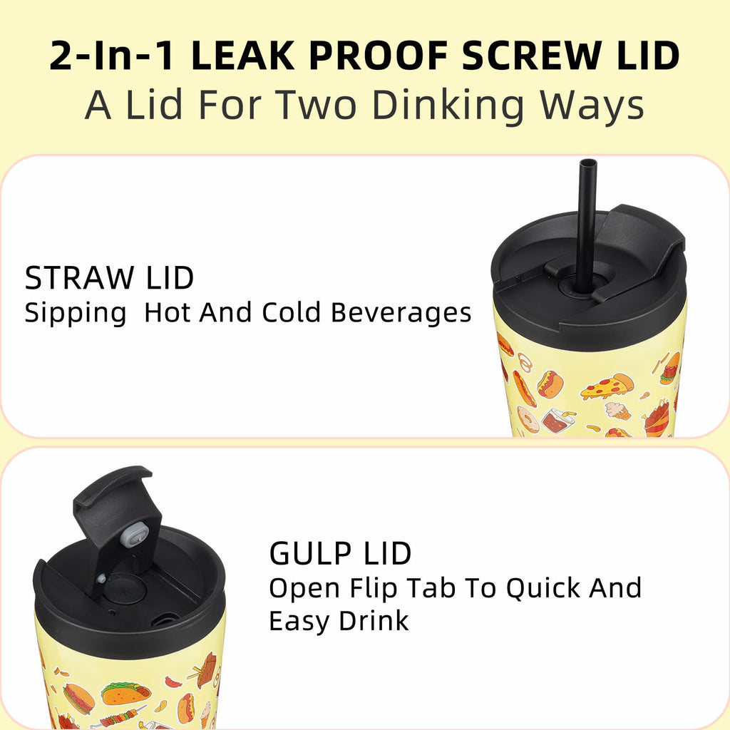 22 oz Insulated Stainless Steel Tumbler with Straw C48229