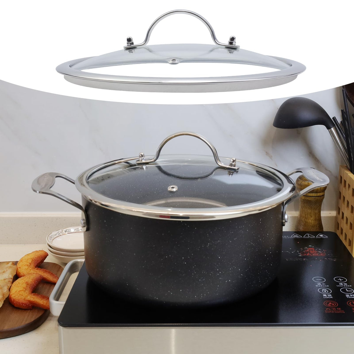 10 Inch Clear Glass Pot Lid N695