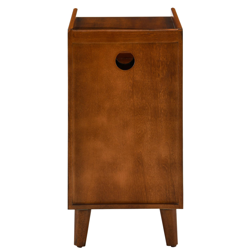 Solid Wood Narrow Nightstand with 2 Drawers A98673