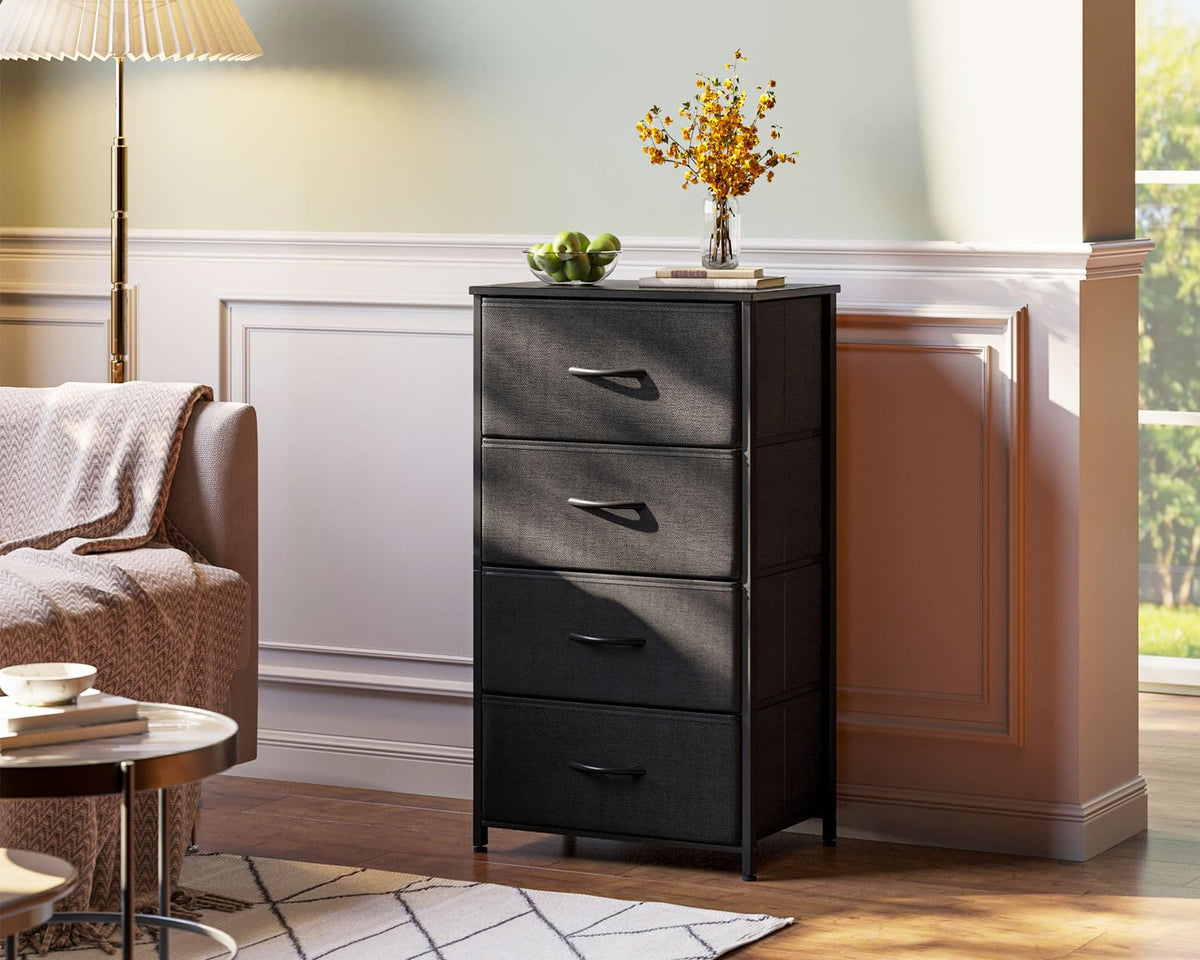 Black 4 Drawer Small Dresser H29757