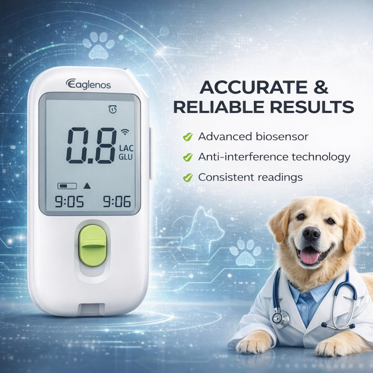 Pet Glucose & Lactate Monitor Kit with 25 Glucose Strips & 25 Lactate Strips M84259