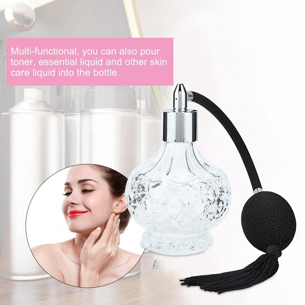 Refillable Glass Perfume Bottle with Tassel Y96279