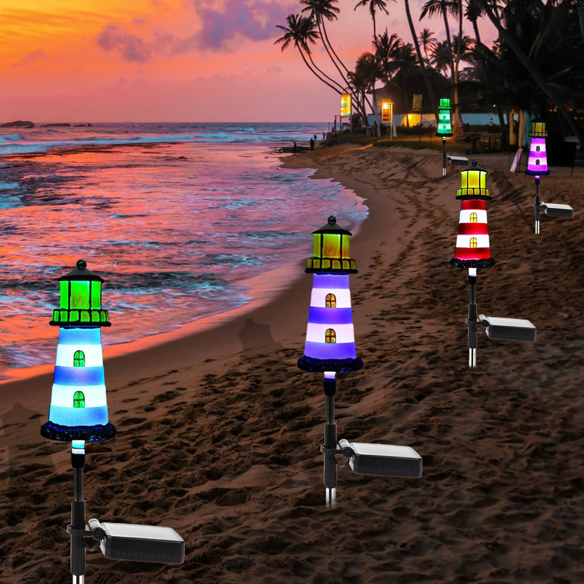 2 Pack IP65 Waterproof Solar Stake Lights N967033