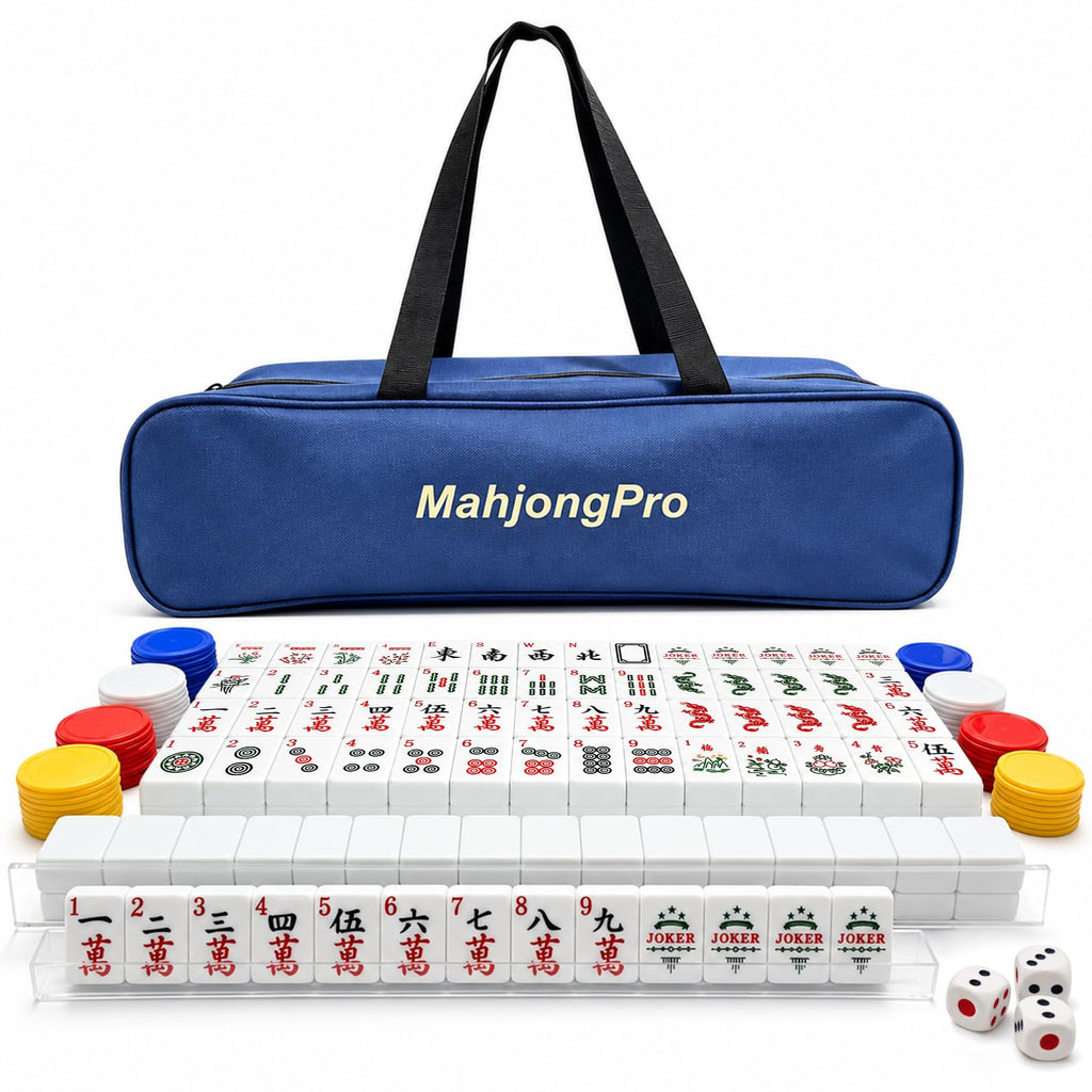166 Mahjong Tiles 4 Racks 4 Pushers Mahjong Set O7263