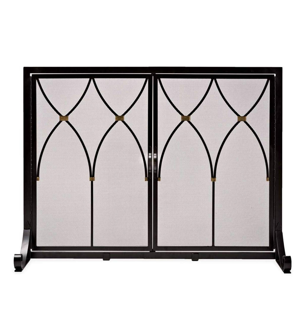 Black Metal Fireplace Screen I511