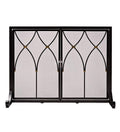 Black Metal Fireplace Screen I511