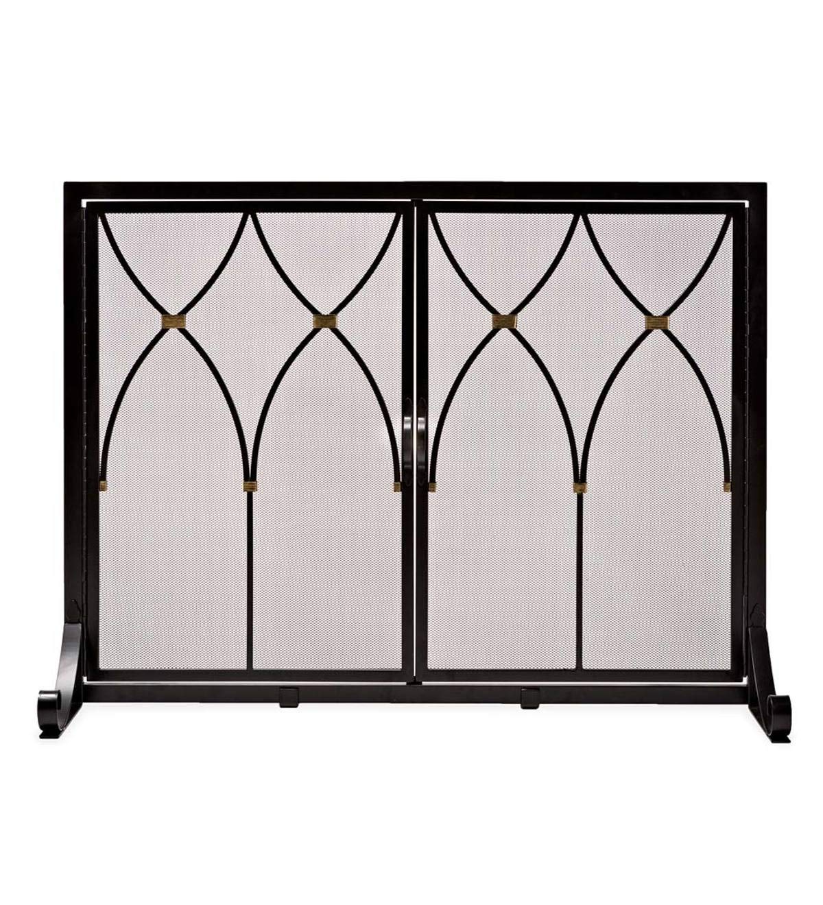 Black Metal Fireplace Screen I511