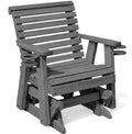 Grey Solid Pine Wood Glider Chair with Cupholders Y2665