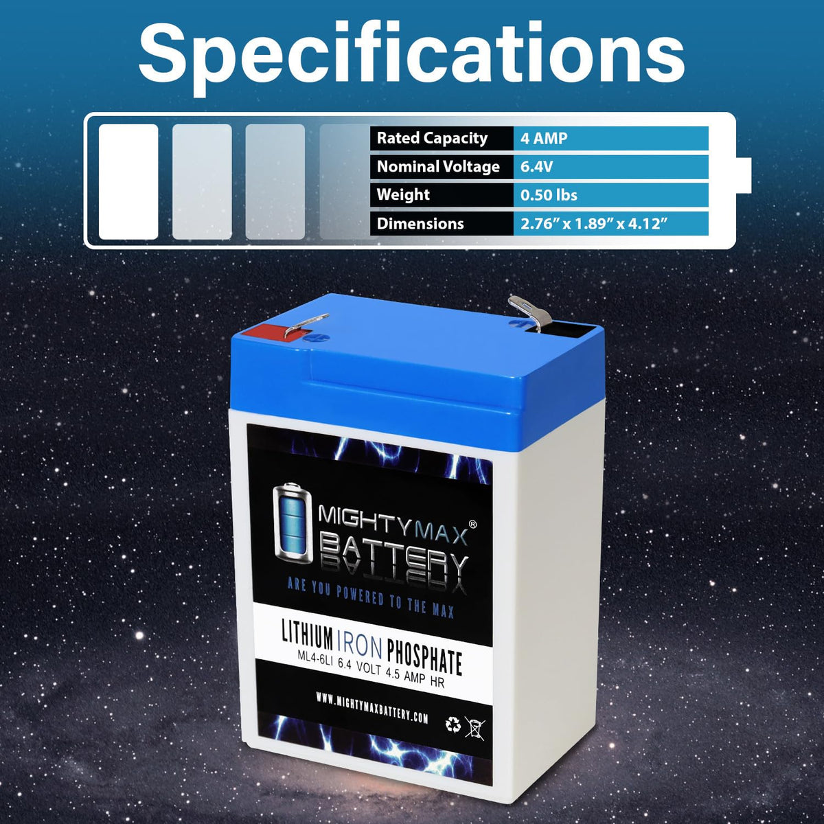 6V 4.5AH Lithium Replacement Battery X11026