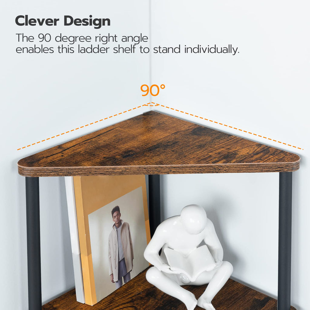 5-Tier Corner Bookshelf with Metal Frame Q60135