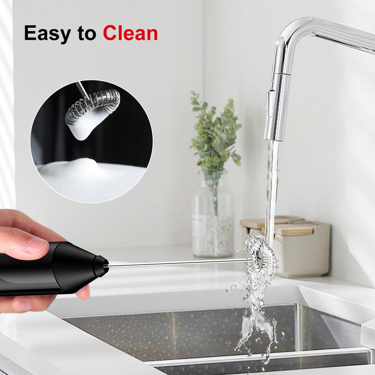 Battery Operated Black Milk Frother A9988