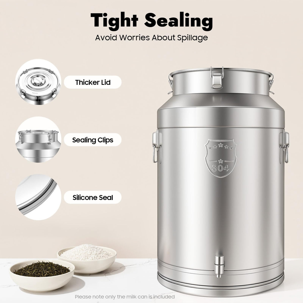 304 Stainless Steel 76L Sealed Bucket with Faucet L263