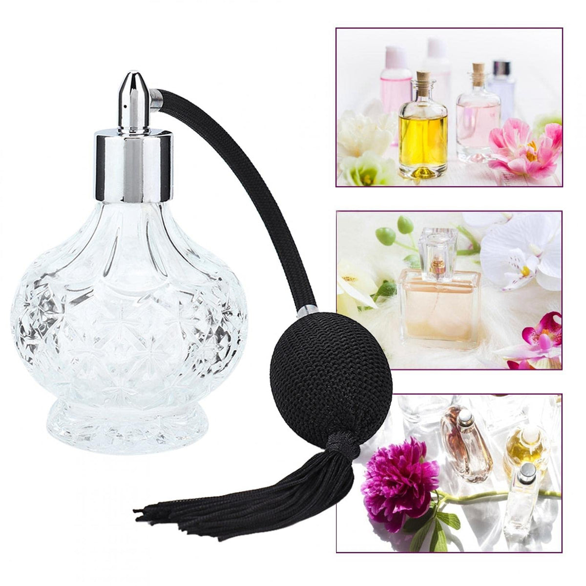 Refillable Glass Perfume Bottle with Tassel Y96279