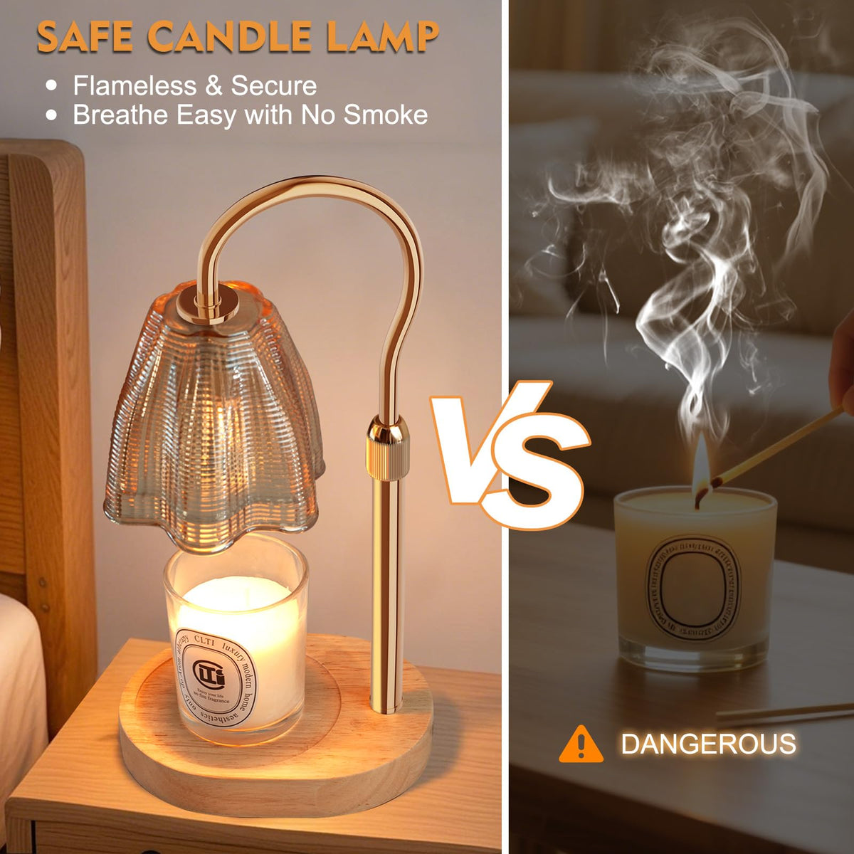 Adjustable Candle Warmer Lamp with Timer & Dimmer T498
