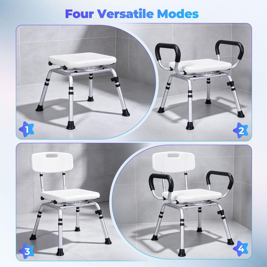 Swivel Shower Chair with Arms and Back B542531