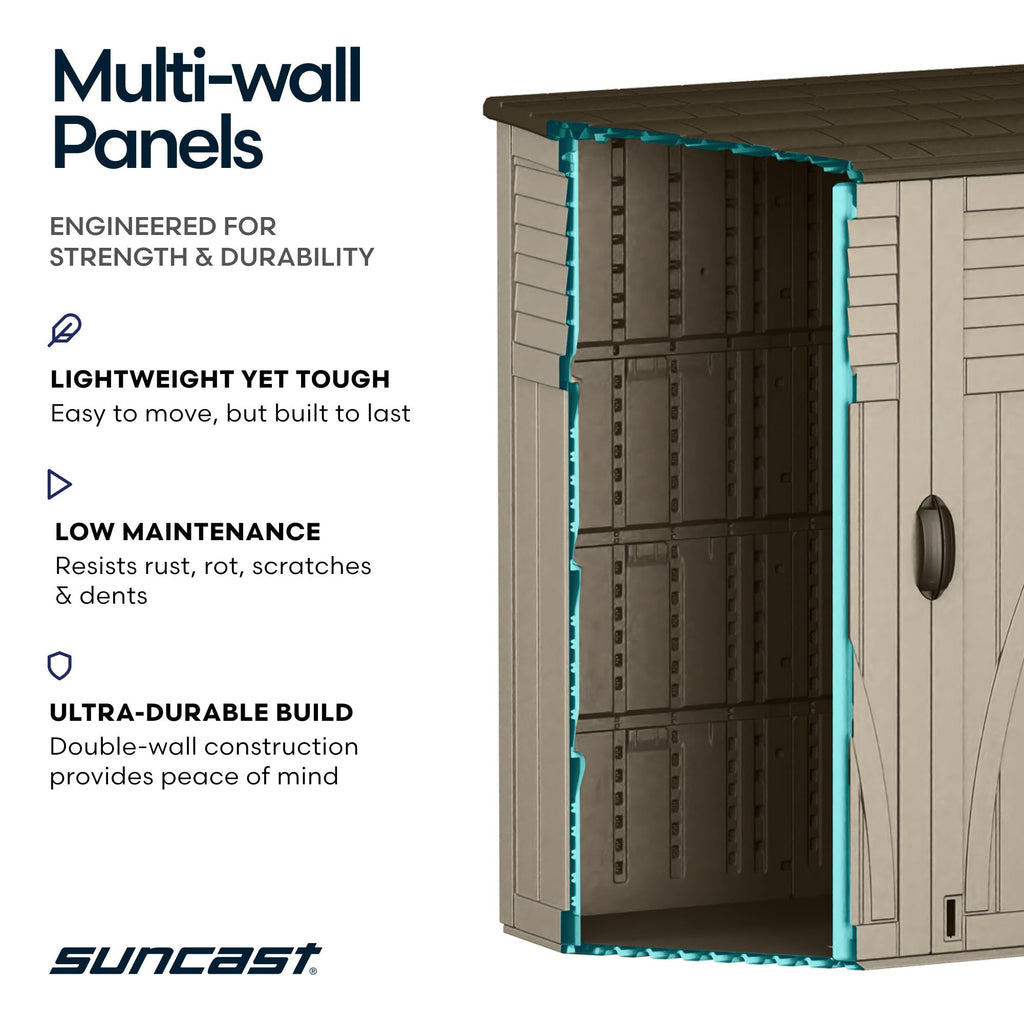 Water Resistant Resin Vertical Outdoor Storage Shed 54 cu. ft. R815