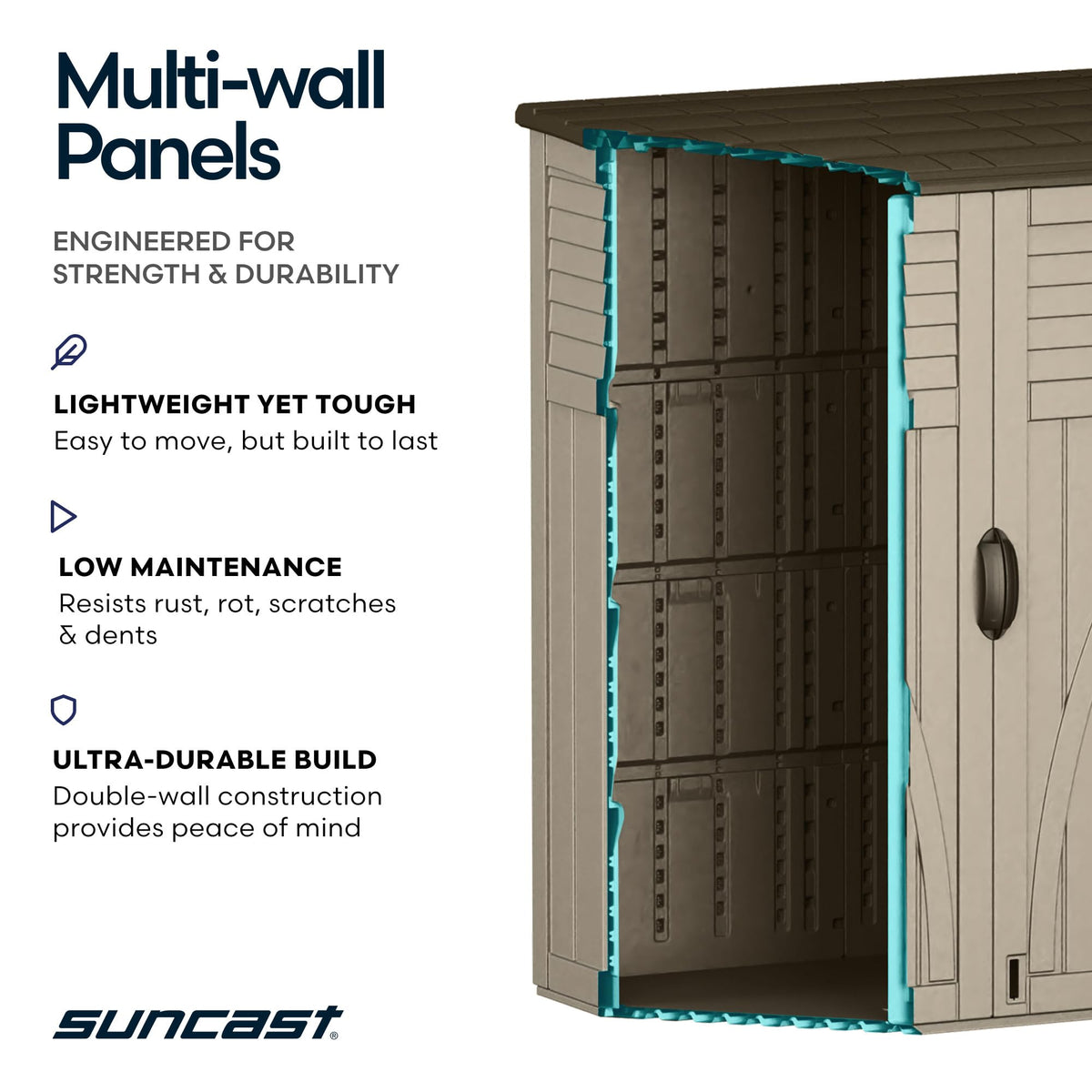 Water Resistant Resin Vertical Outdoor Storage Shed 54 cu. ft. R815