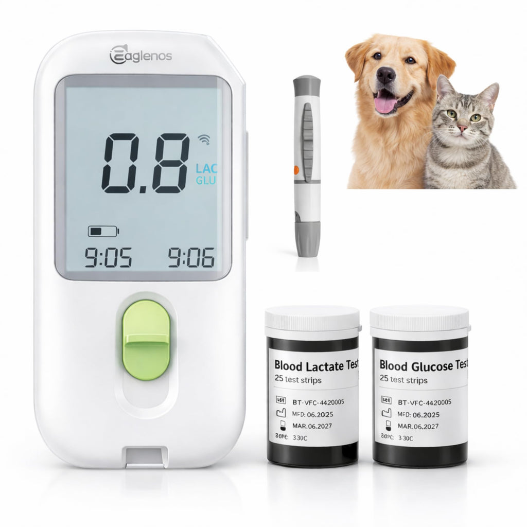Pet Glucose & Lactate Monitor Kit with 25 Glucose Strips & 25 Lactate Strips M84259