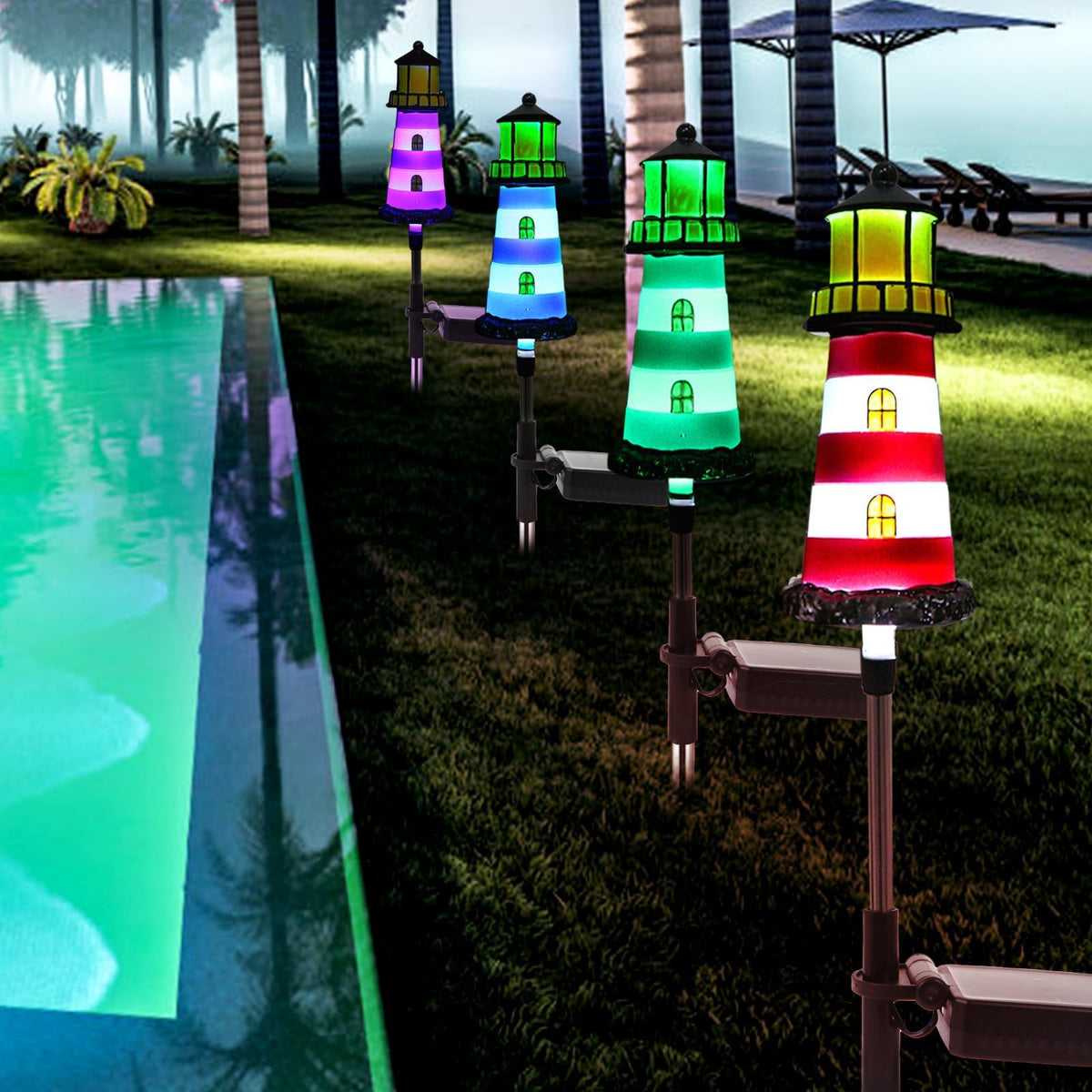 2 Pack IP65 Waterproof Solar Stake Lights N967033