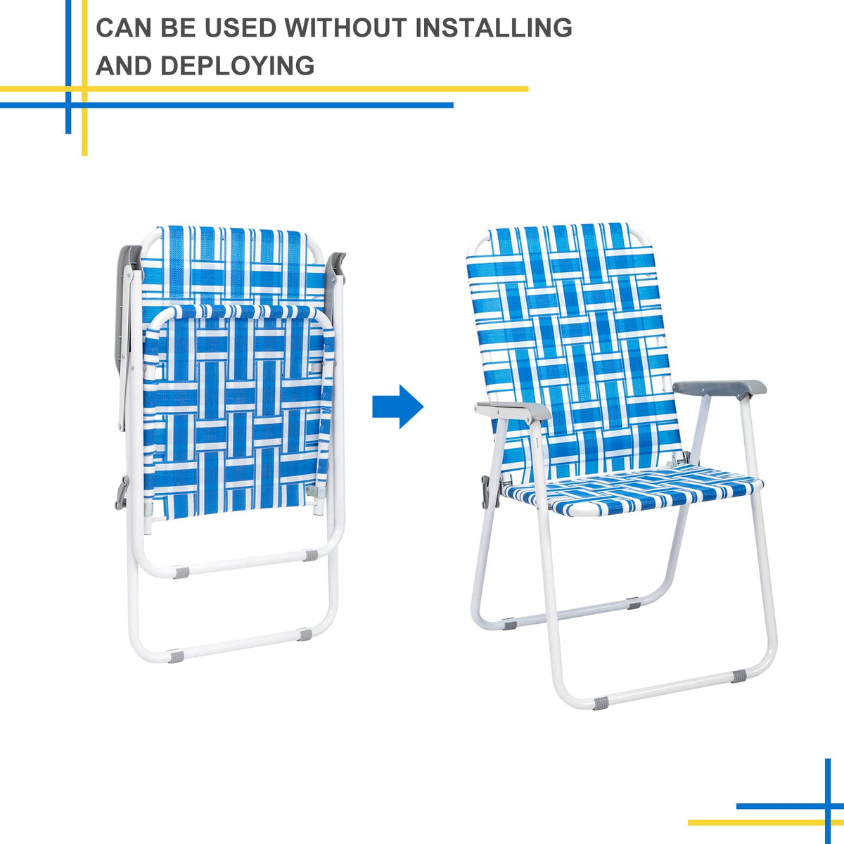 Folding Webbed Lawn Beach Chair I523