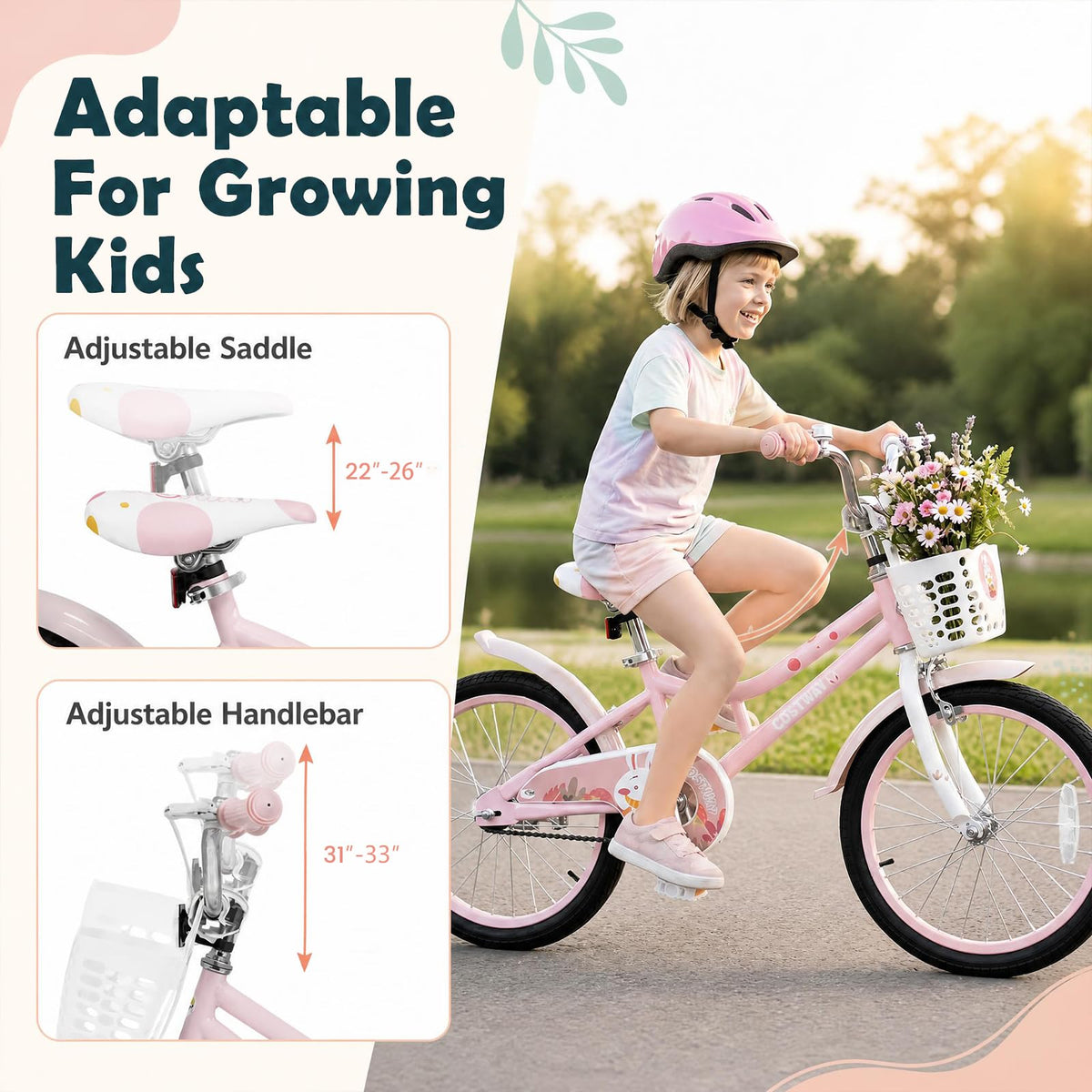 18 Inch Girls Bike with Basket W2204