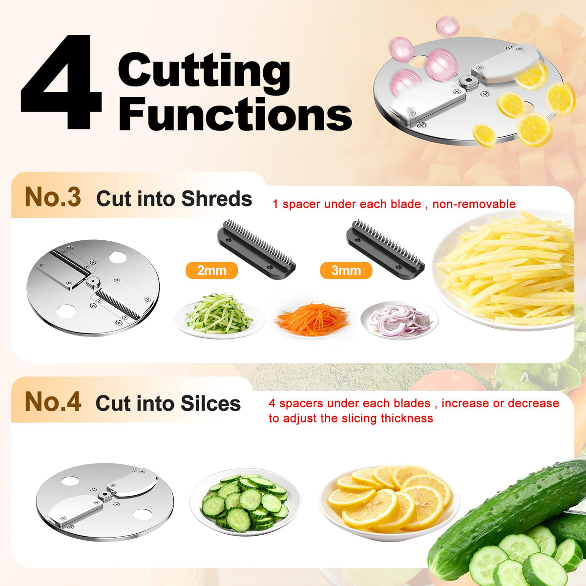 200W 4-In-1 Electric Vegetable Chopper Food Processor W932980