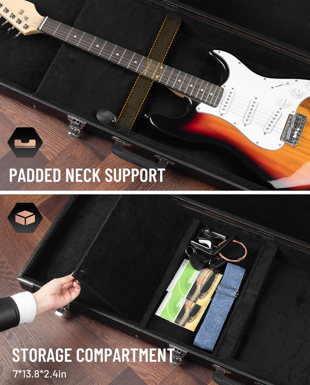 Electric Guitar Case Hard Shell Lockable E16162