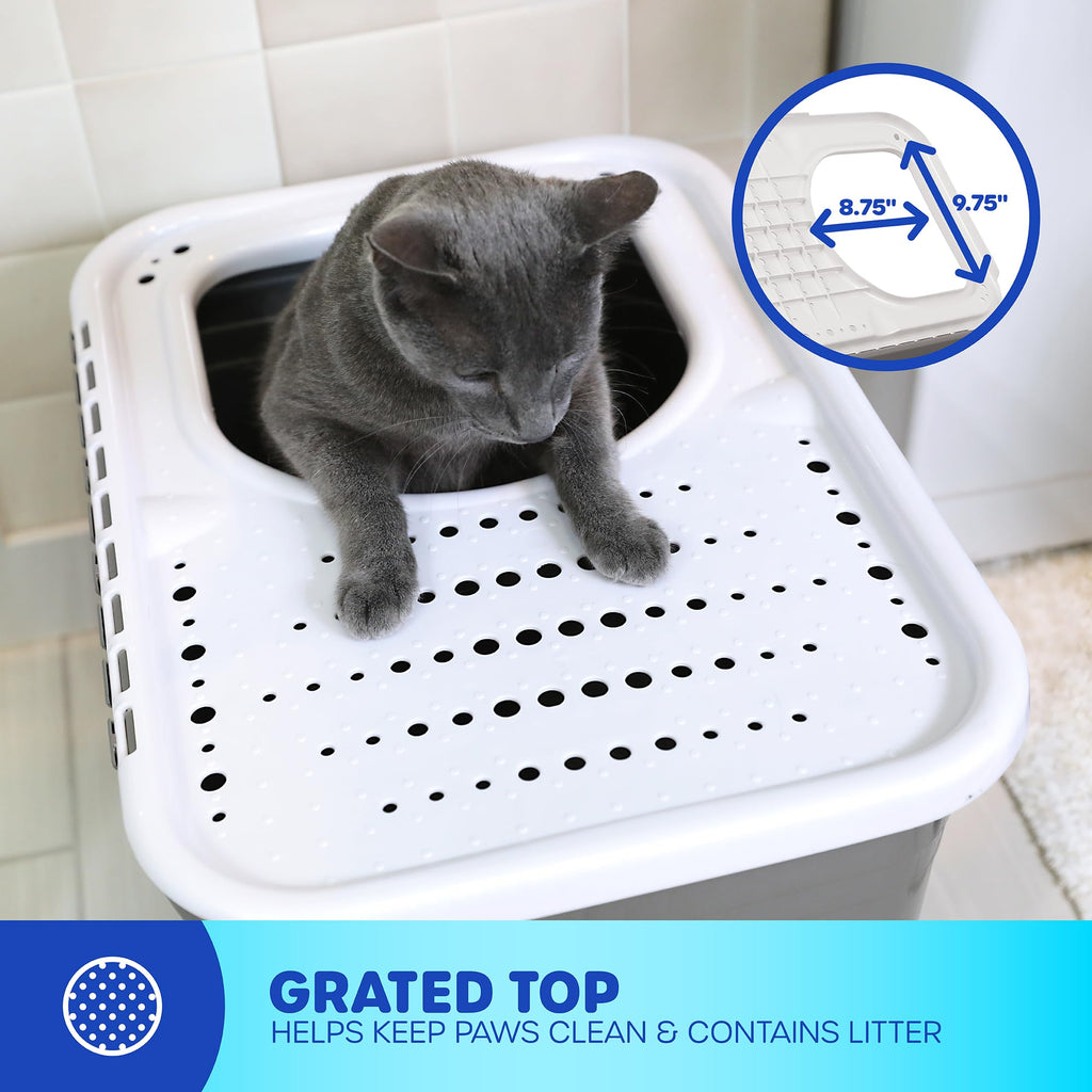 Enclosed Cat Litter Box with Hinged Lid Z645275
