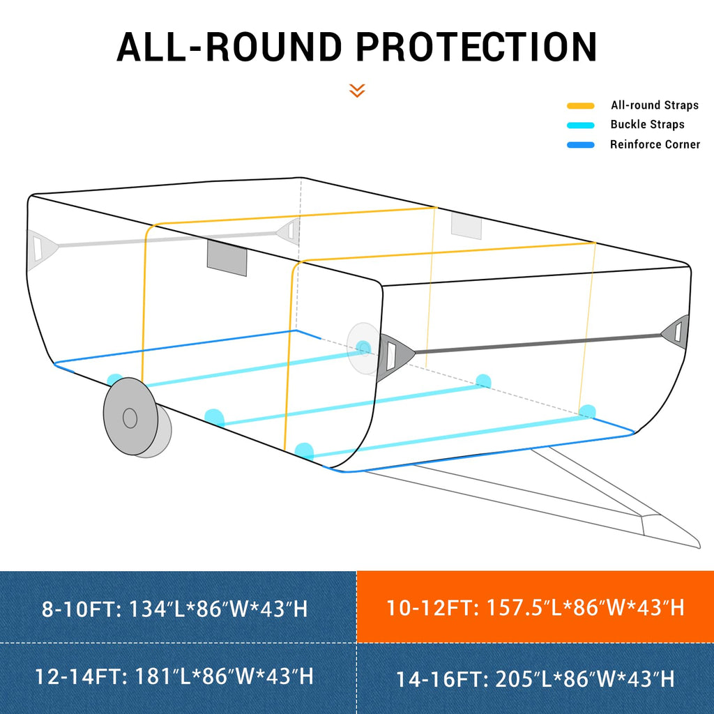Folding Camper Cover Fits 10'-12' Trailers X9224