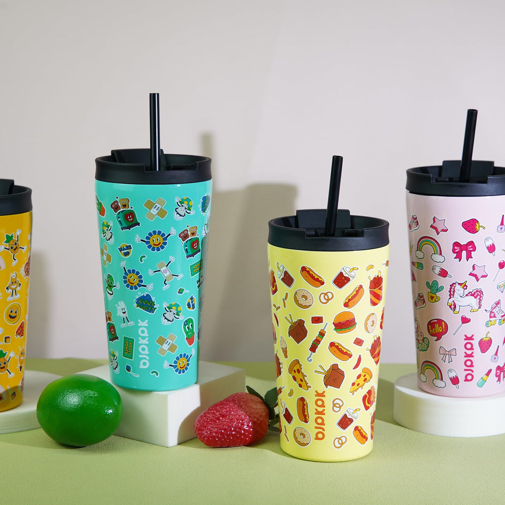 22 oz Insulated Stainless Steel Tumbler with Straw C48229
