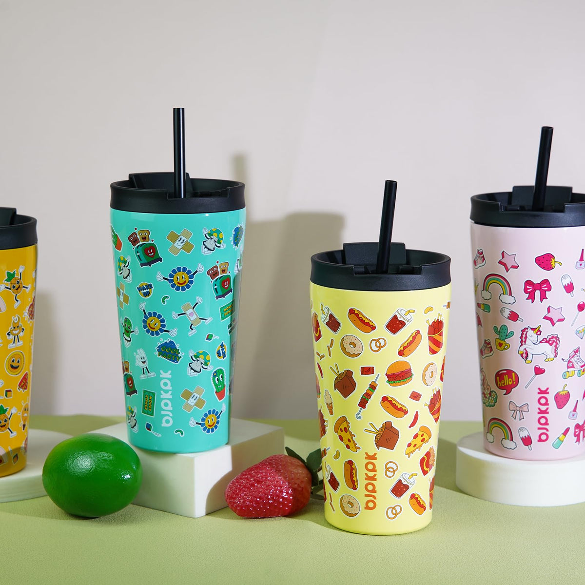 22 oz Insulated Stainless Steel Tumbler with Straw C48229