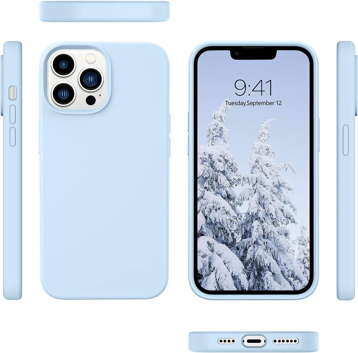 Light Blue Silicone iPhone 13 Pro Max Case Q685724